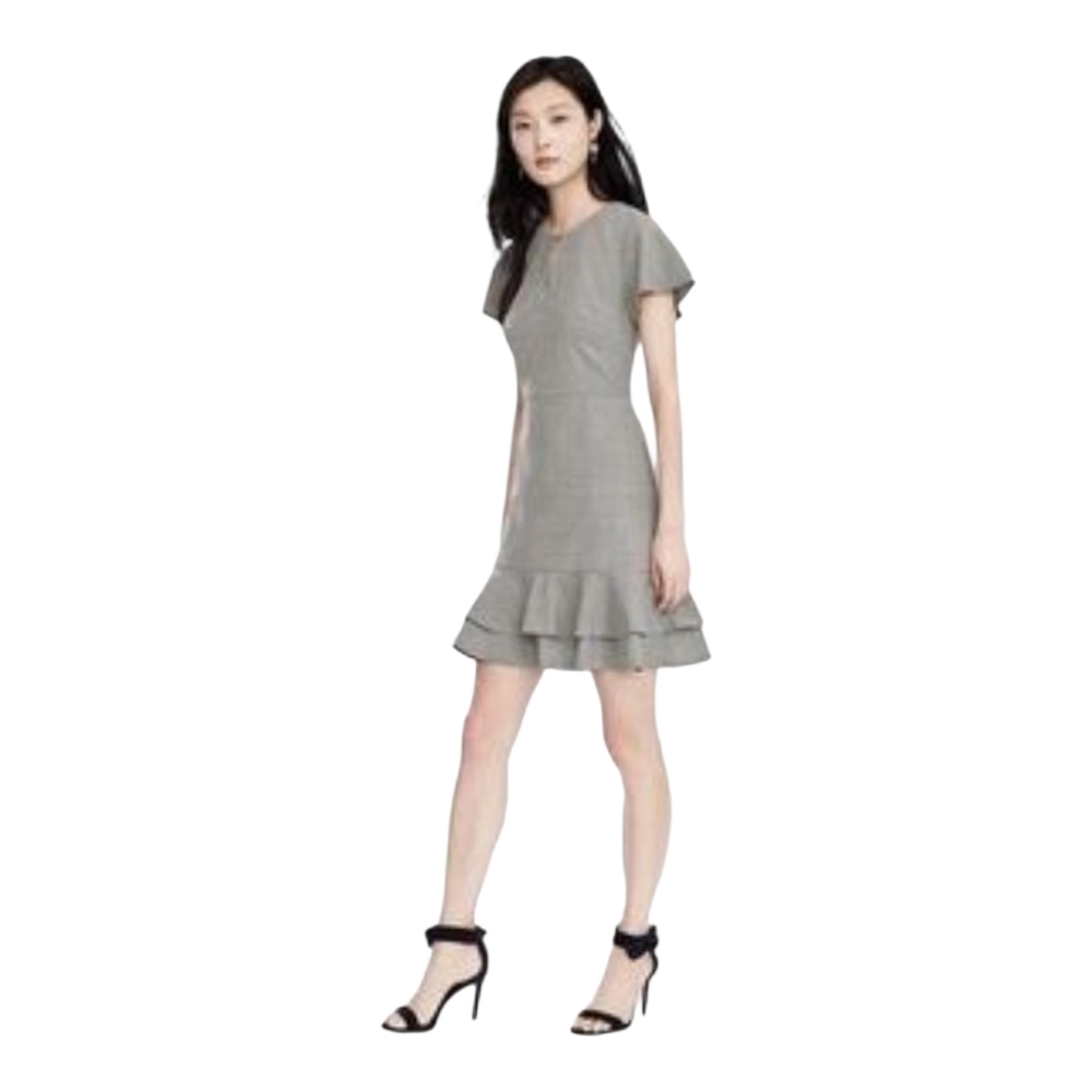 Banana Republic Gray Mini Dress with Ruffle Hem